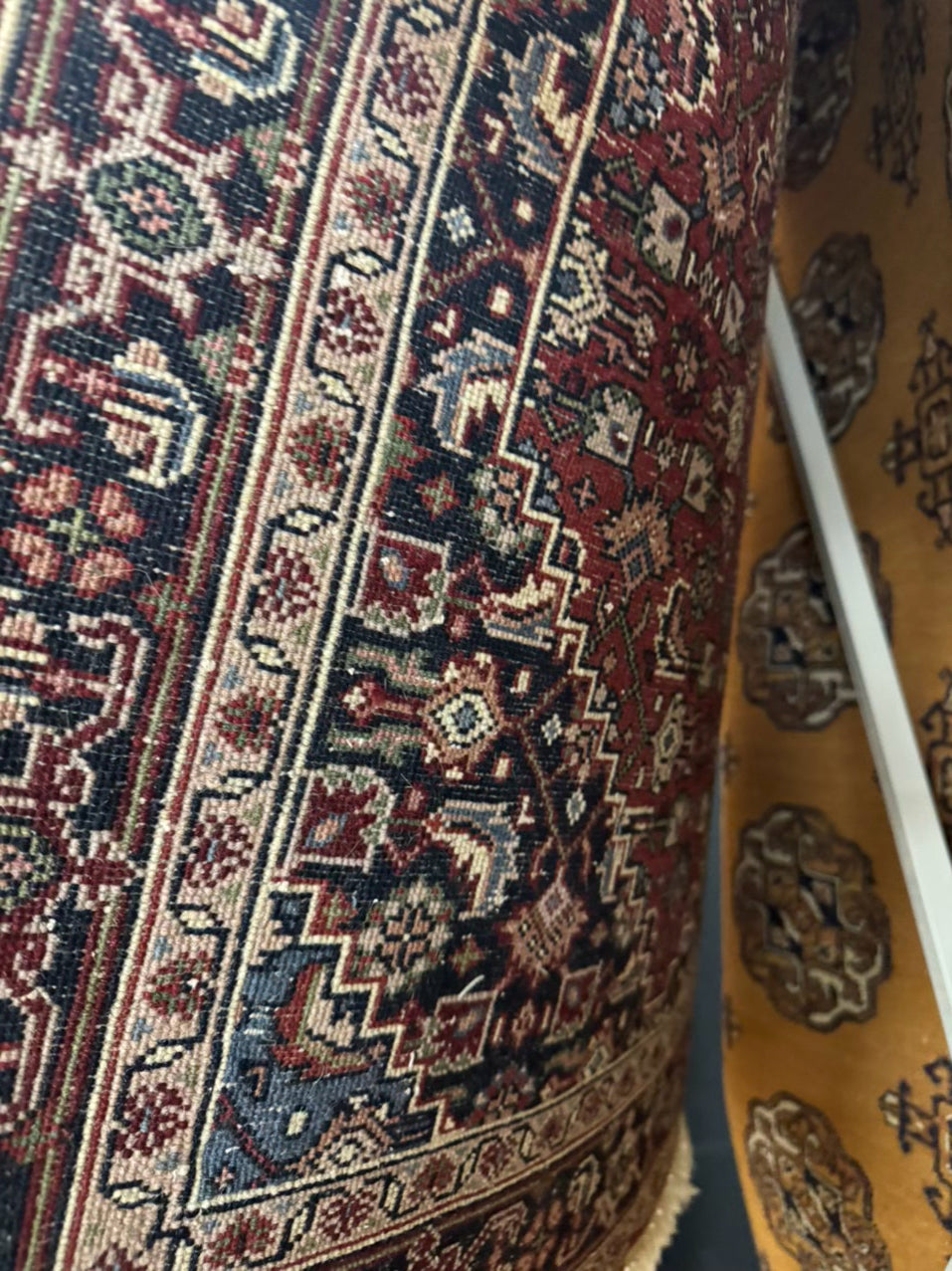 Red, Blue & Cream Oriental Area Rug