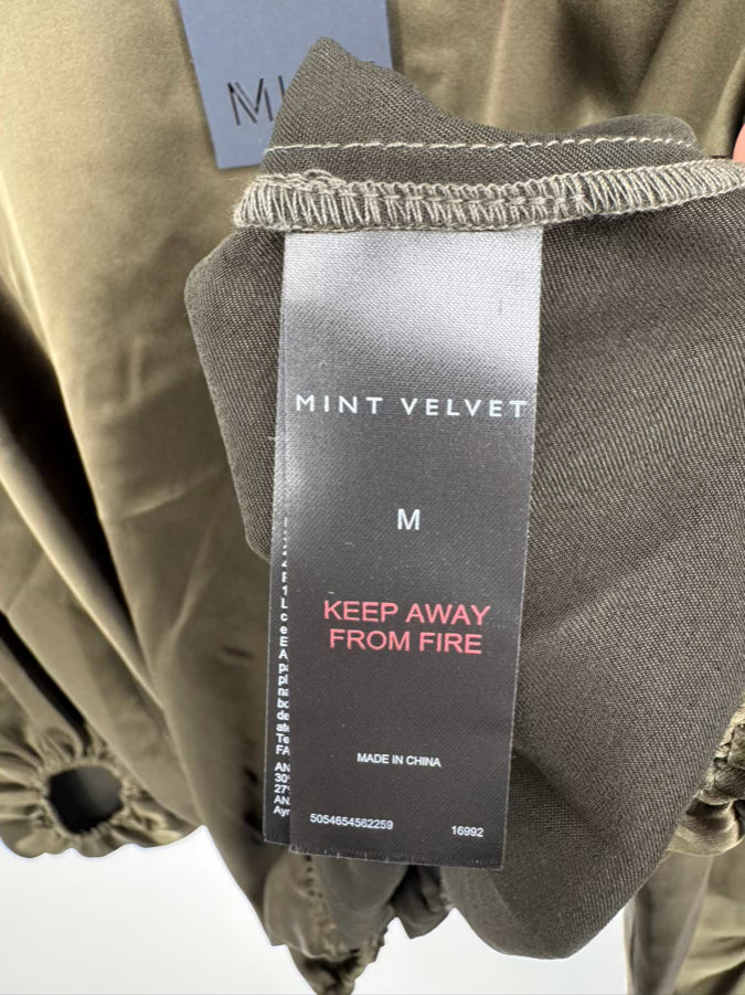 MINT Size M Dark Green Satin Knit Top NWT