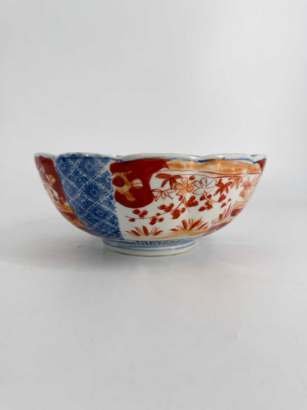 IMARI Rust, Blue & White Porcelain Bowl