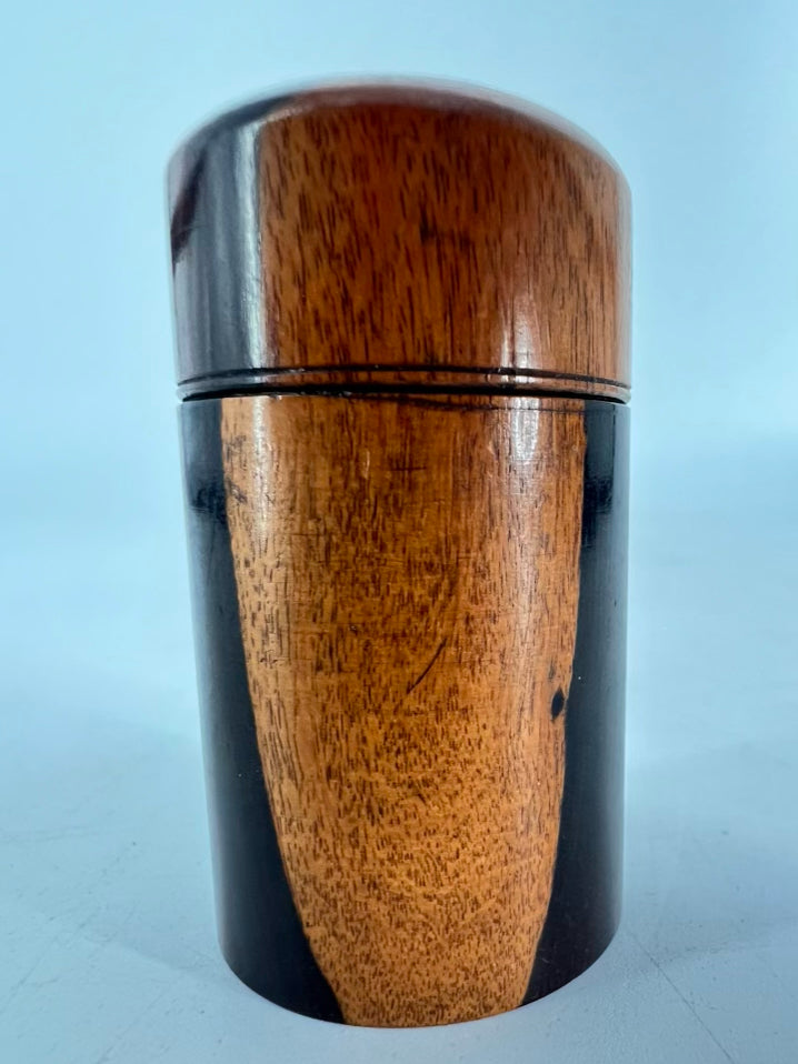 ANTIQUE Brown Wood Victorian Rosewood Ink Well