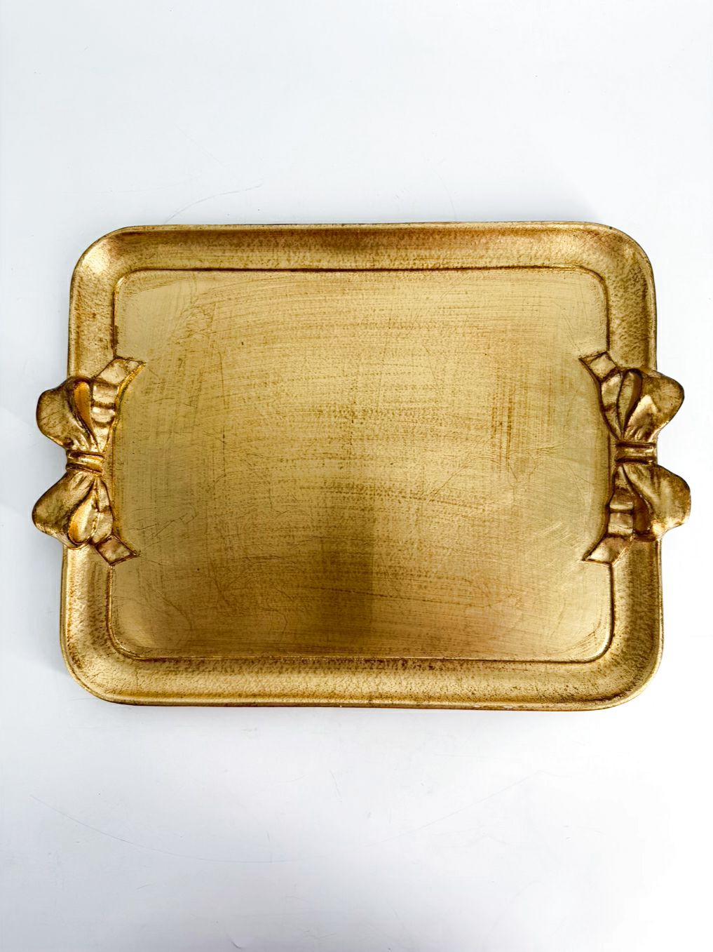 ITALY Gold Wood Florentine Bow Tray
