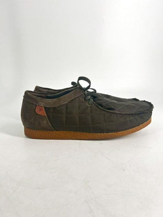 CLARKS Size 11.5 Green Textile Casual Shoes