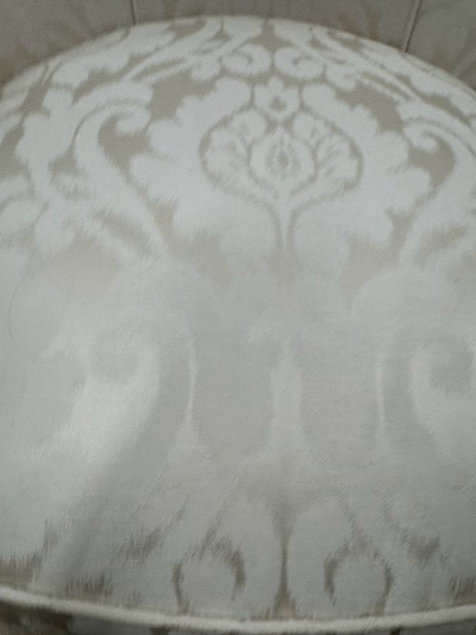 ETHAN ALLEN White Wash Wood & Cream Upholstered French Chair