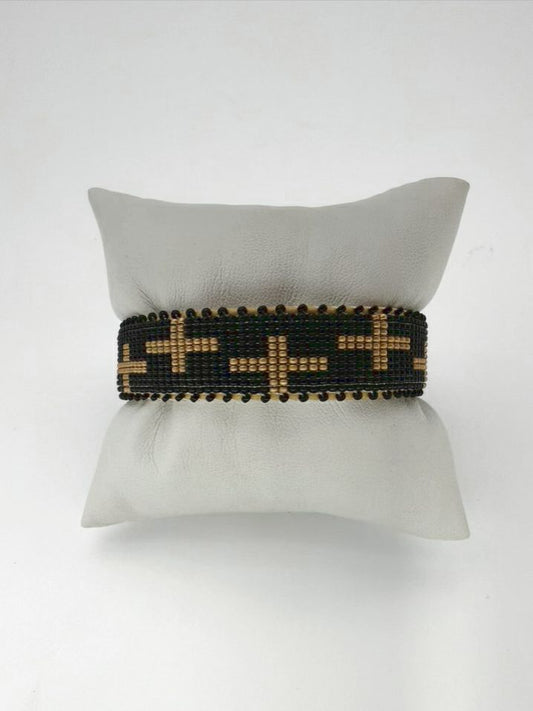 ETKIE Honor Medium Black Beaded Cuff