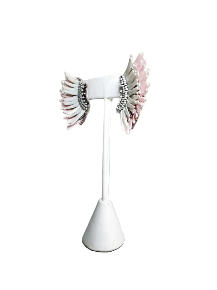 MIGNONNE GAVIGAN Pink & White Wing STUD Earrings