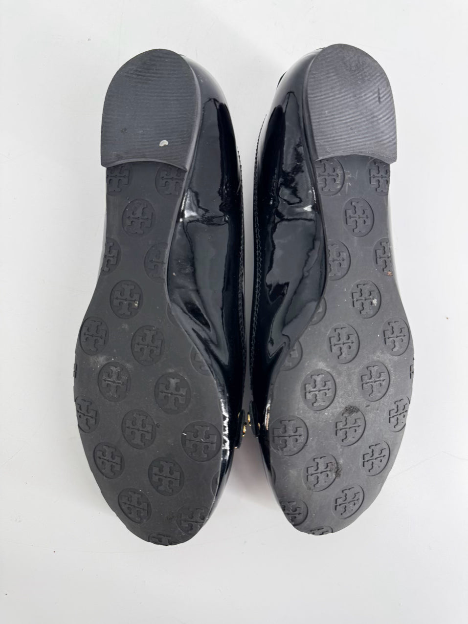TORY BURCH Size 8 Black Leather Leopard Print Animal Hair Flats