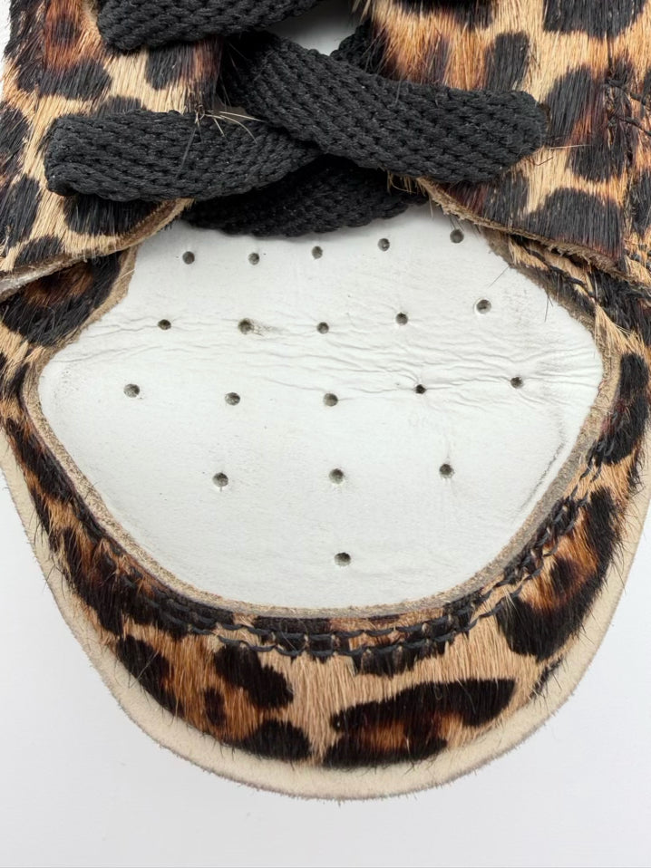 GOLDEN GOOSE WMNS Size 38 White & Brown Animal Print Sneakers