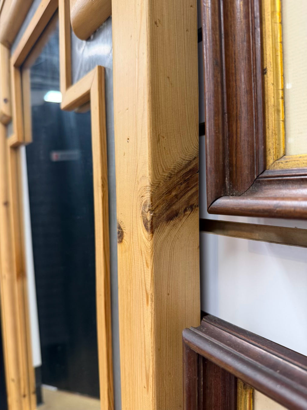 SARREID LTD. Regency Wood & Metal Mirror