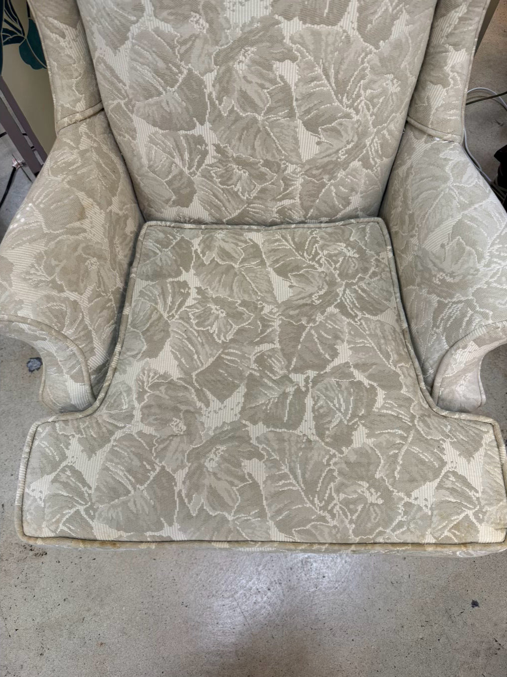 VINTAGE Cream Wing Back Chair