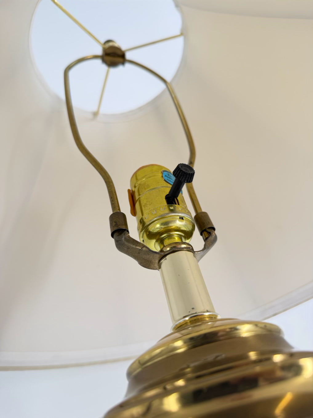 Brass Lamp w/ Cream Shade