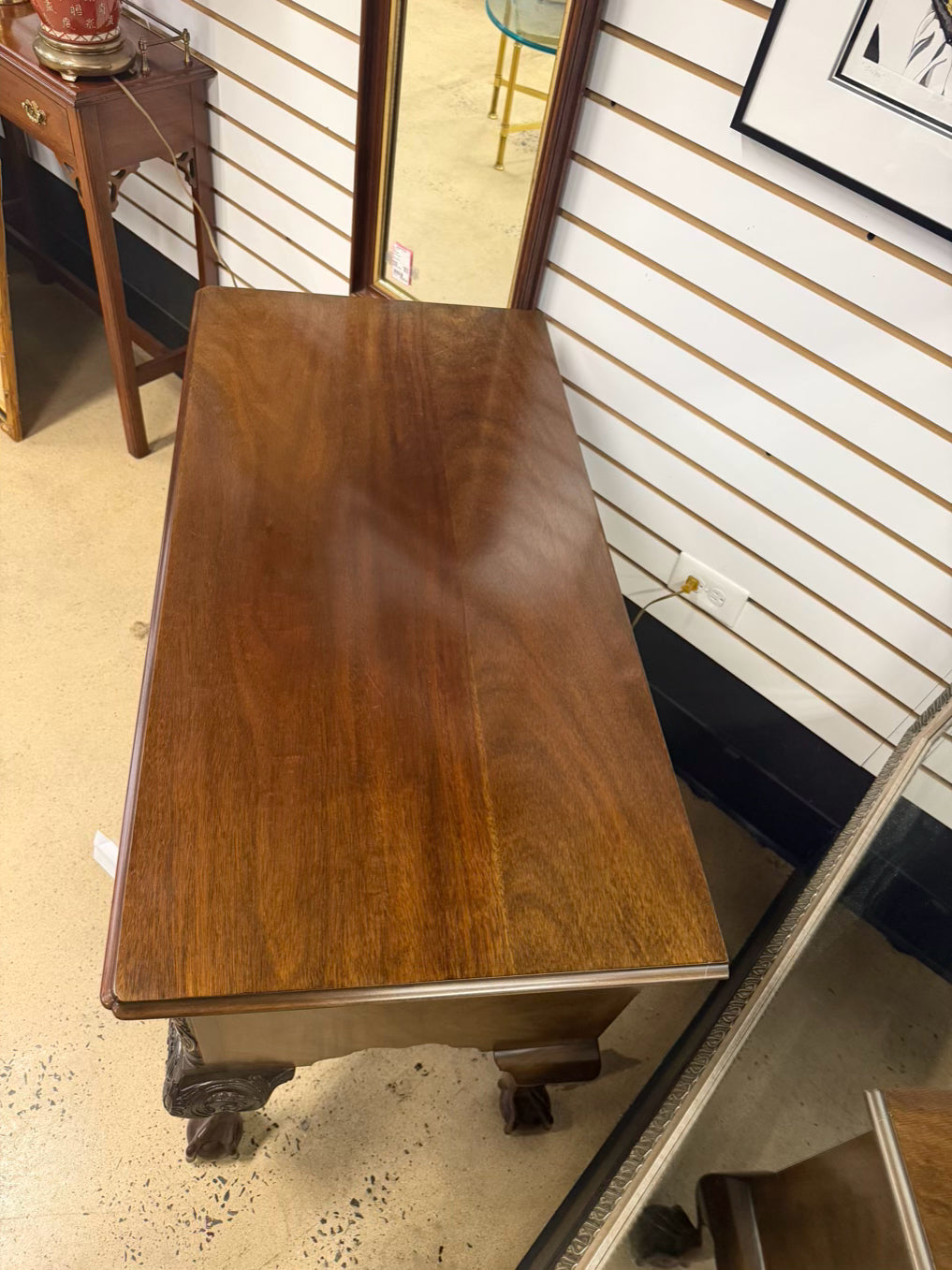 KINDELWINTERHUR REPRODUCTION Mahogany Lowboy w/ Brass Handles
