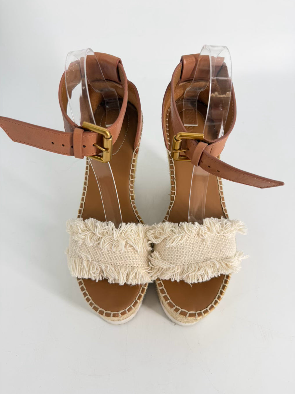 SEE BY CHLOE Size 39 Chestnut & Cream Wedge
