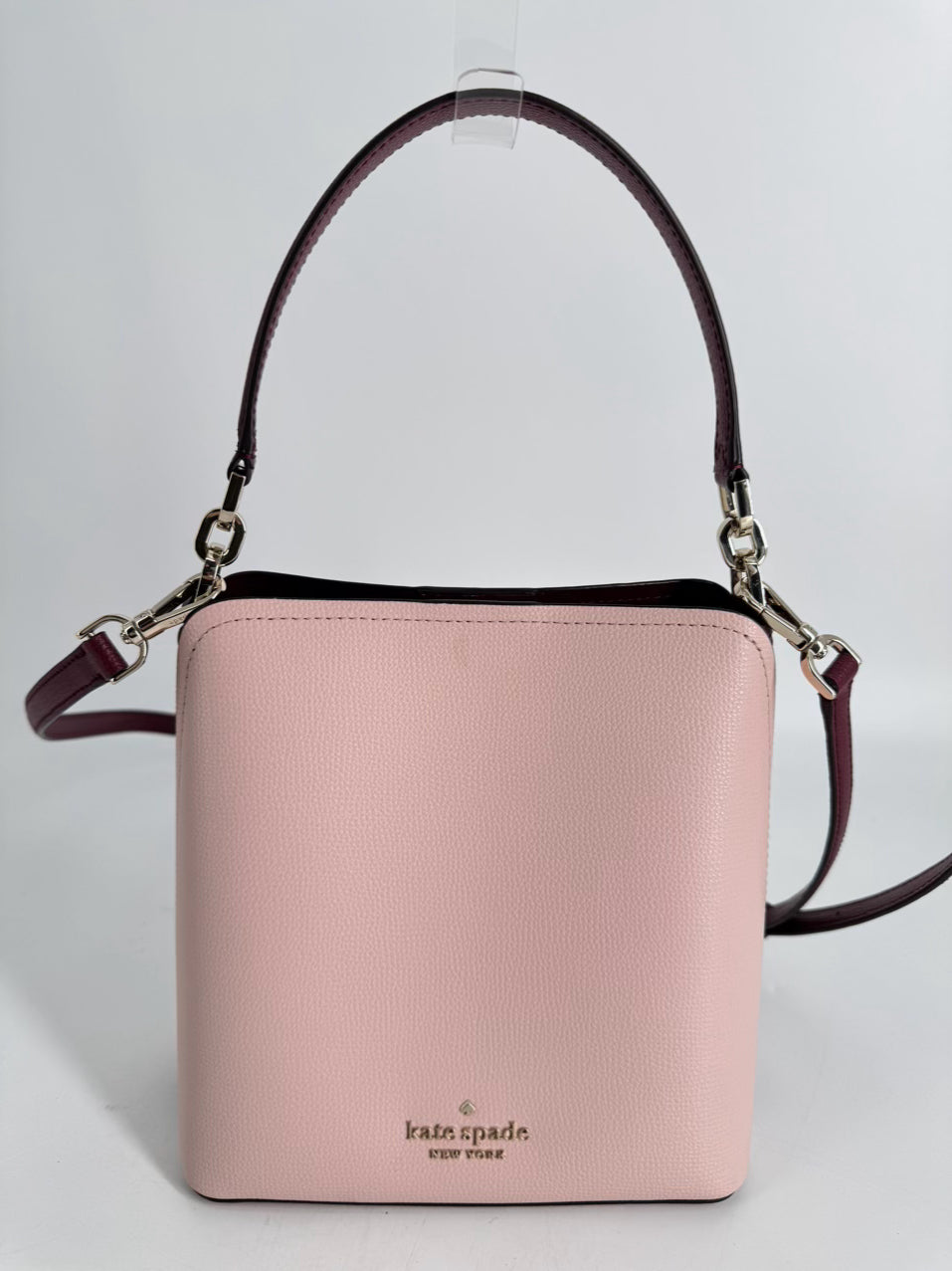 KATE SPADE Pink & Merlot Leather Darcy Small Bucket Crossbody