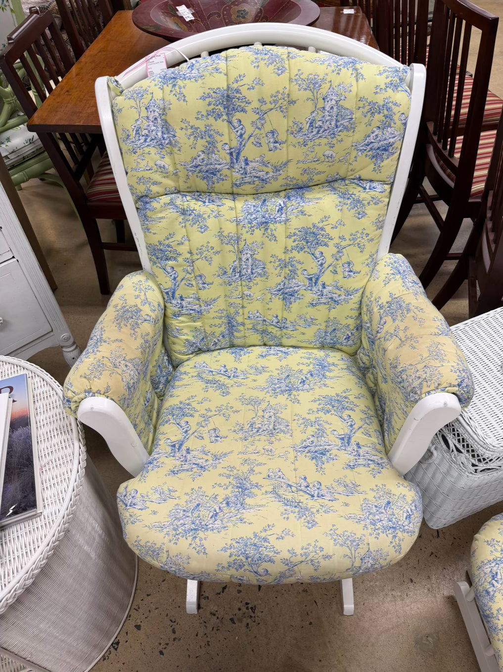 DUTAILIER White Glider Rocker Chair