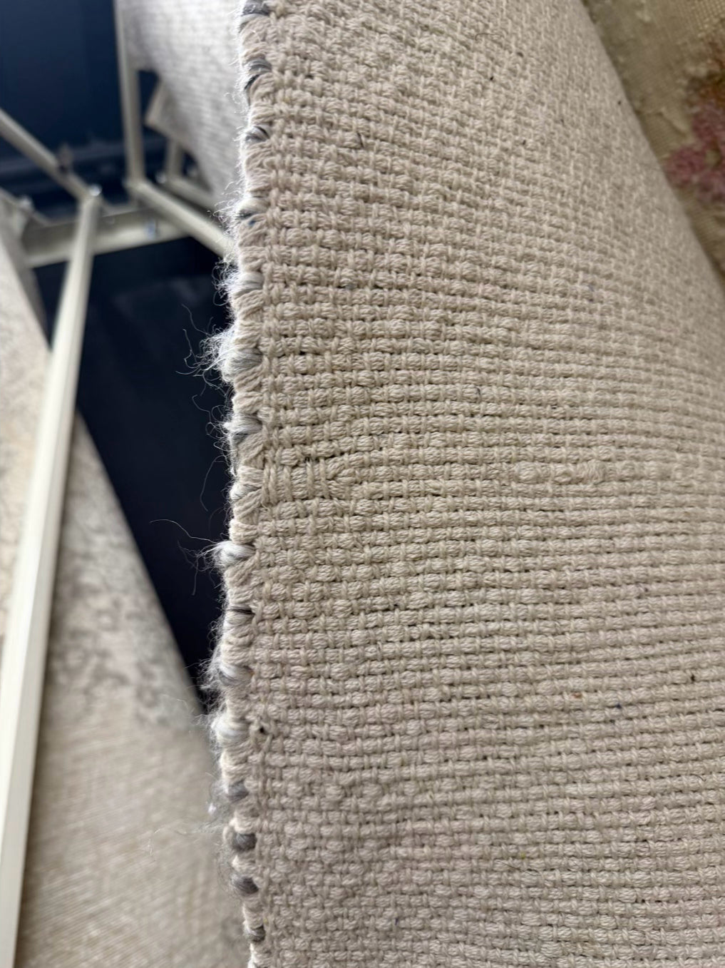 WORLD MARKET Gray & Cream Woven Wool Blend Area Rug