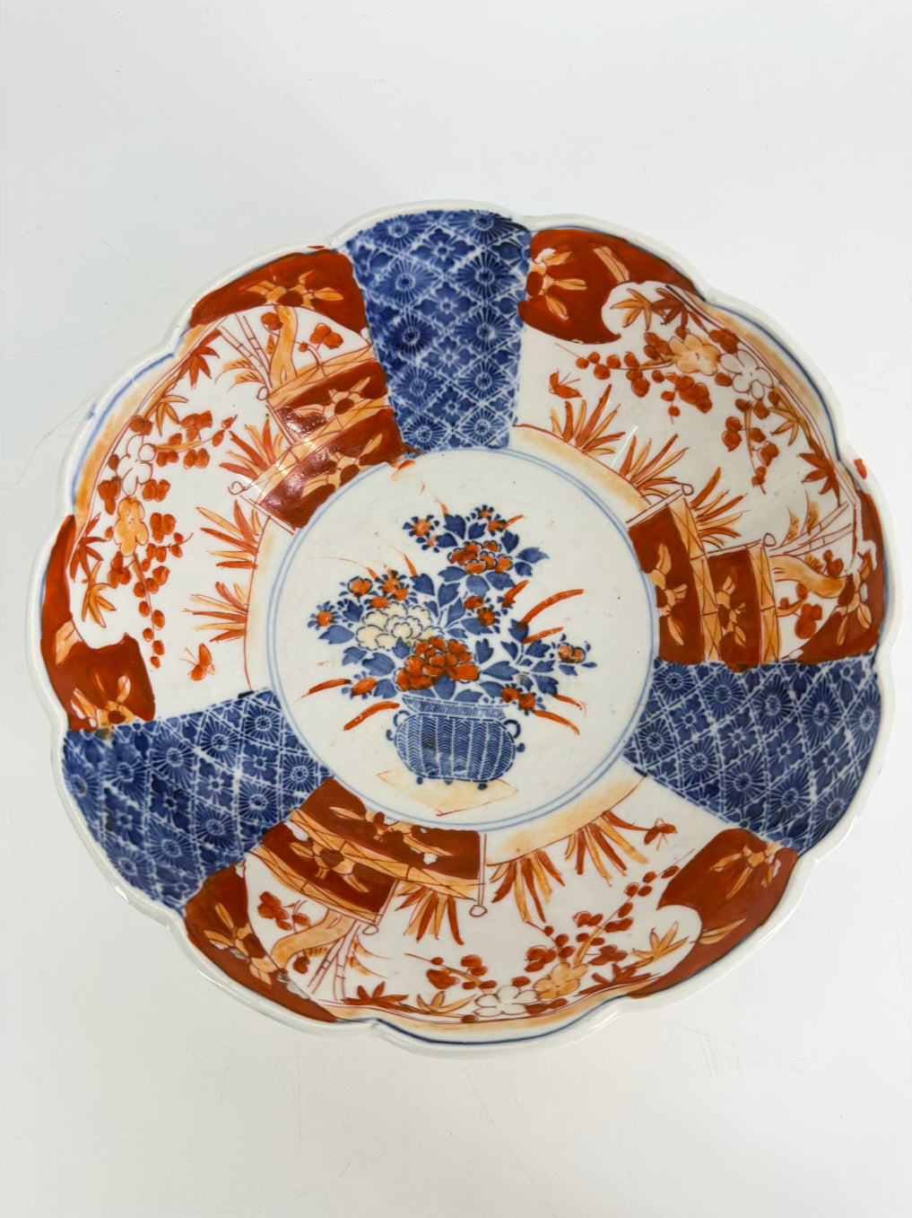 IMARI Rust, Blue & White Porcelain Bowl