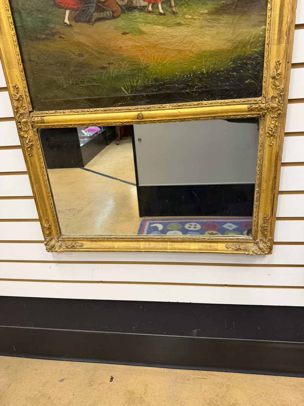 Trumeau Mirror w/ Country Oil Panting Scene