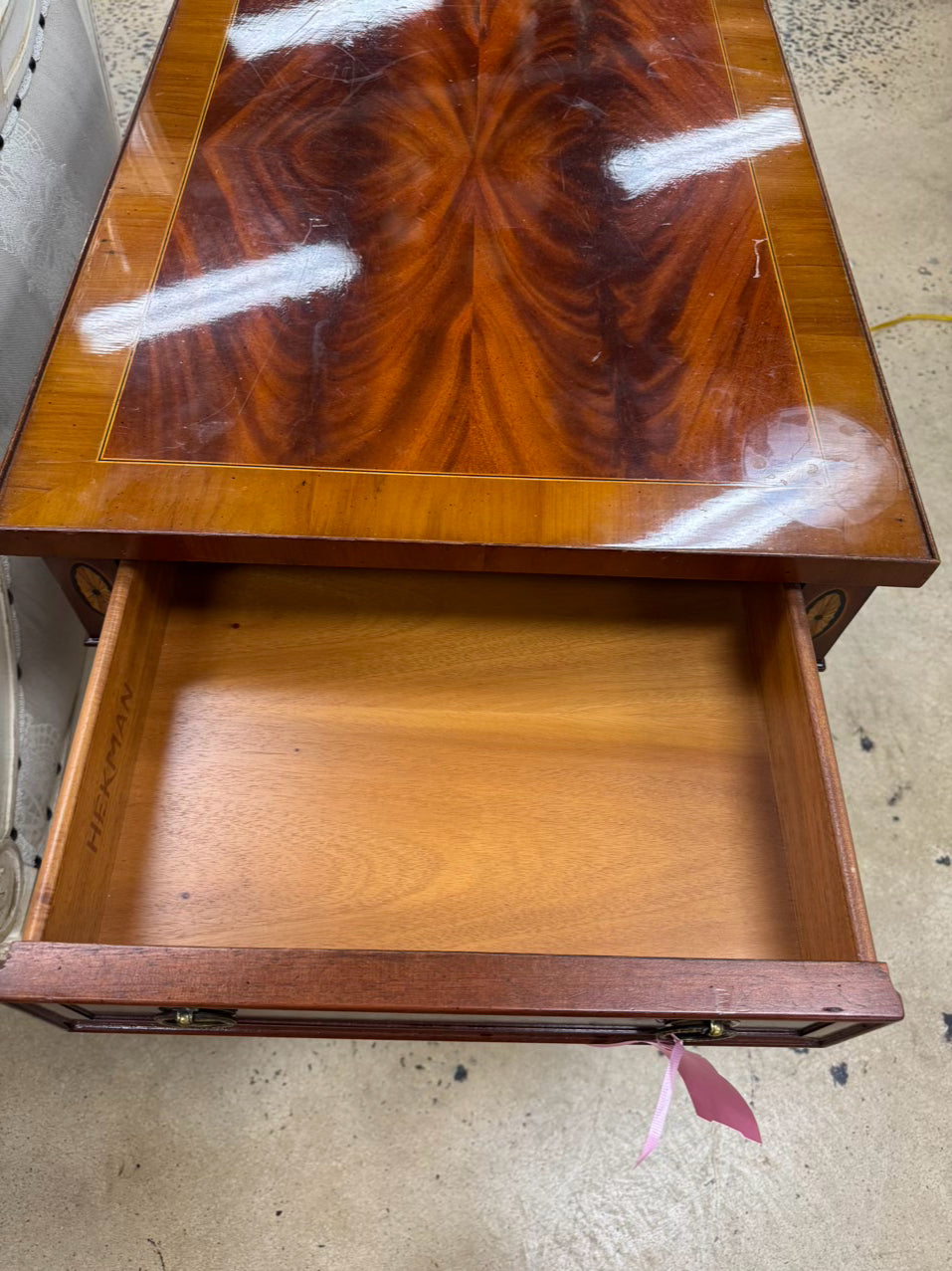 HEKMAN Burled Wood End Table