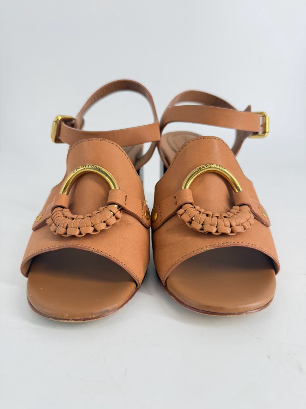 SEE BY CHLOE Size 38.5 Chestnut Leather Heels