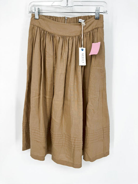 MERSEA Size S Tan Linen Poete Skirt NWT