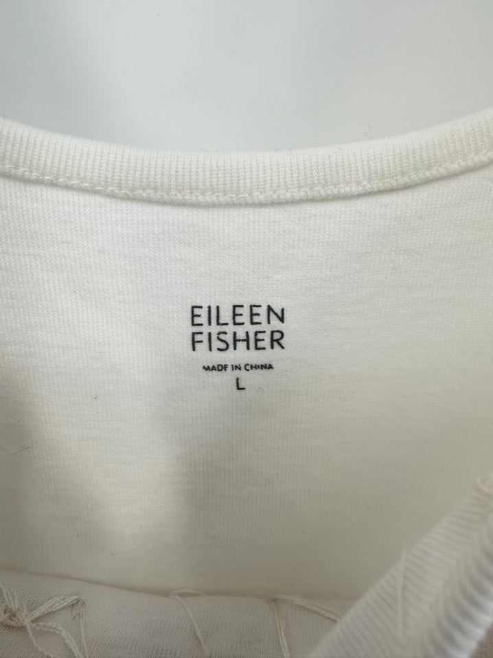 EILEEN FISHER Size L White Details Shell NWT