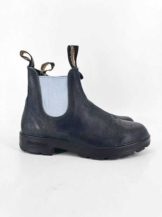 BLUNDSTONE Size 8 Navy Leather Boots