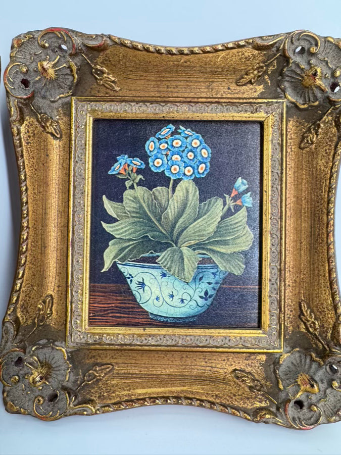 Pair of Flowers Prints in Gold Frames