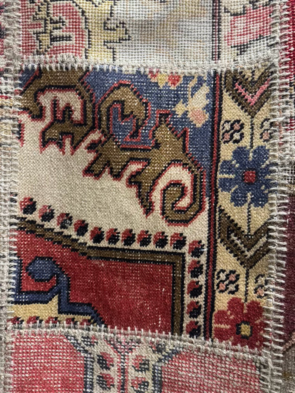 Multicolor Patchwork Turkish Style Wool Area Rug