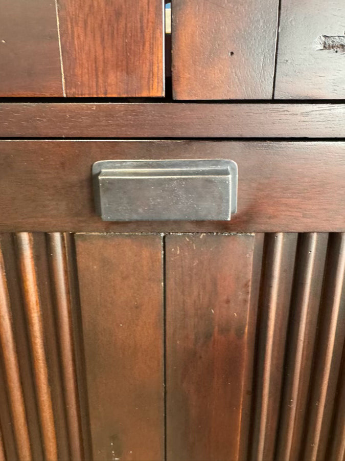 Dark Wood Cabinet w/ Dropdown Desk