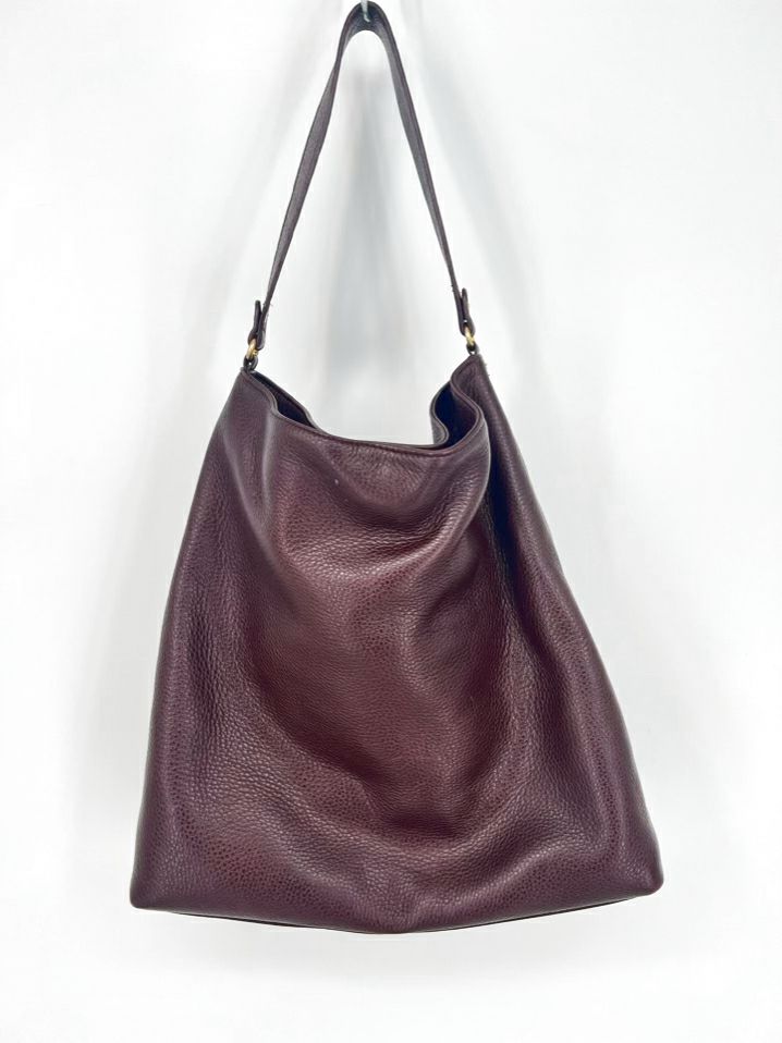 GIGI NEW YORK Wine Leather Hobo Bag