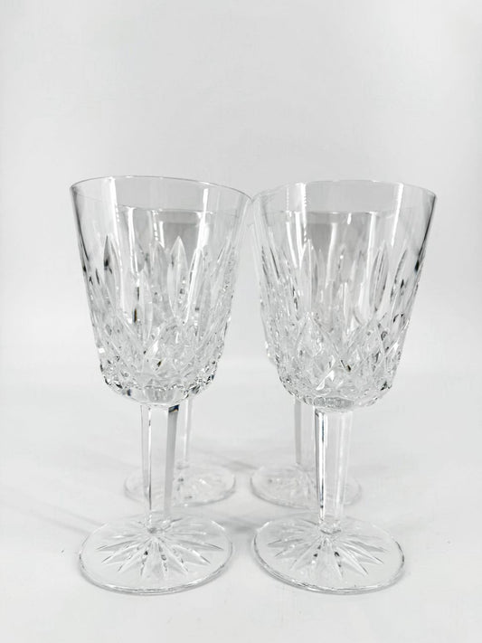 WATERFORD Crystal Lismore Set of 4 Water Goblets