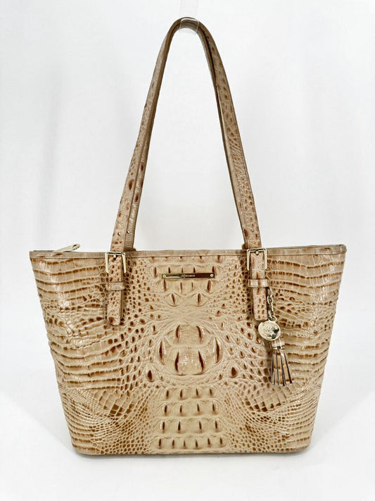 BRAHMIN Tan Embossed Leather Melbourne Purse