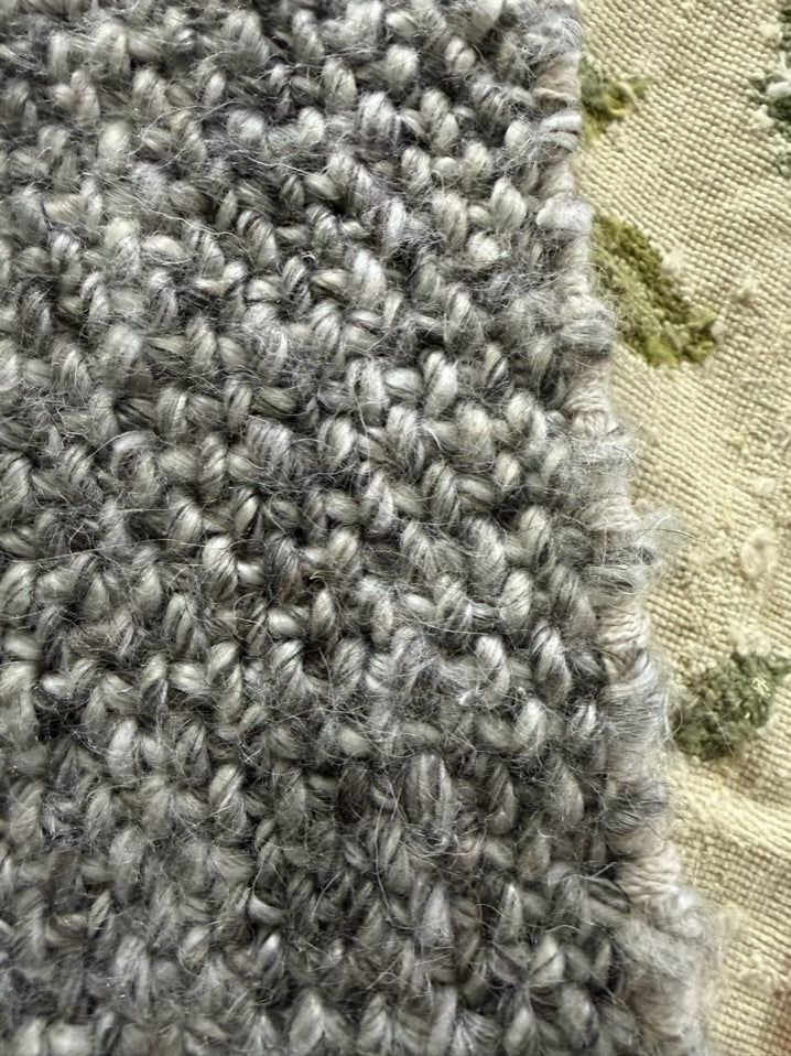 WORLD MARKET Gray & Cream Woven Wool Blend Area Rug