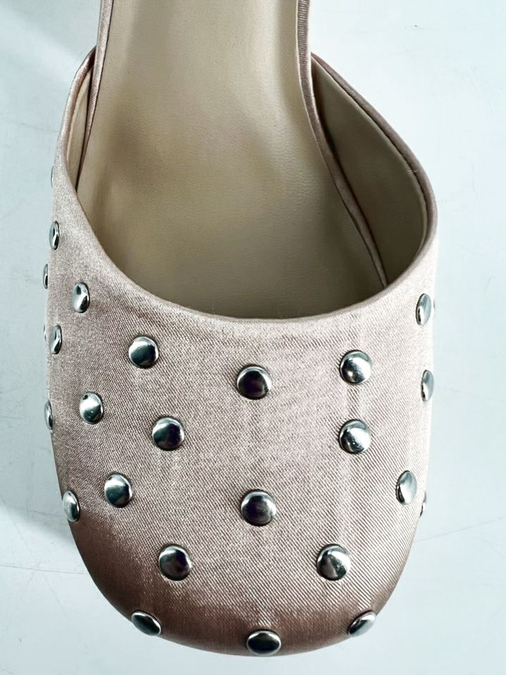 SILENT D Size 39 Rose Gold Leather Studded Pumps NWOT