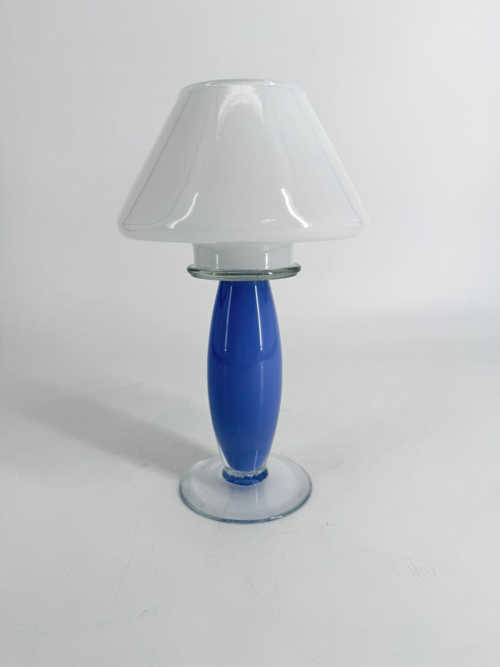 MURANO GLASS Blue & White Glass Votive Candle Holder