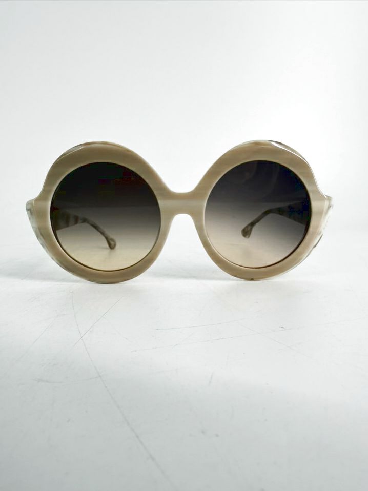 ALICE + OLIVIA Marble Cream & Brown Sunglasses