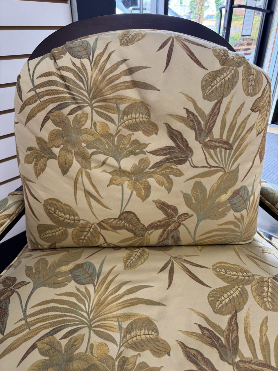 Cream & Gold Leaves Upholstered Louis XV Chair