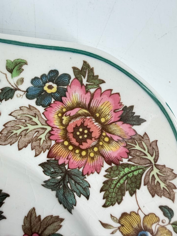 WEDGWOOD White, Rose & Green China Eastern Flowers Set Of 12 Dessert Plates
