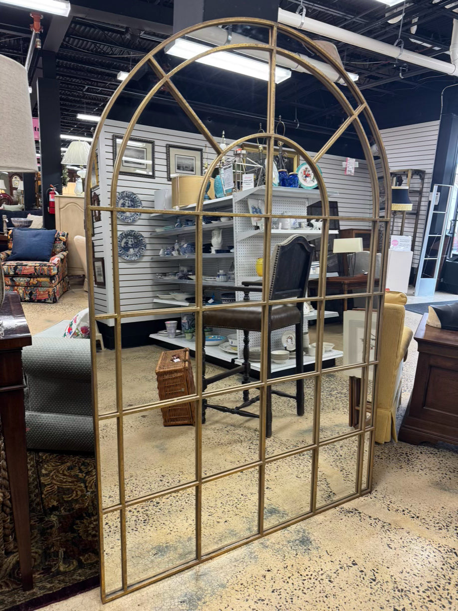 Gold Metal Arched Mirror