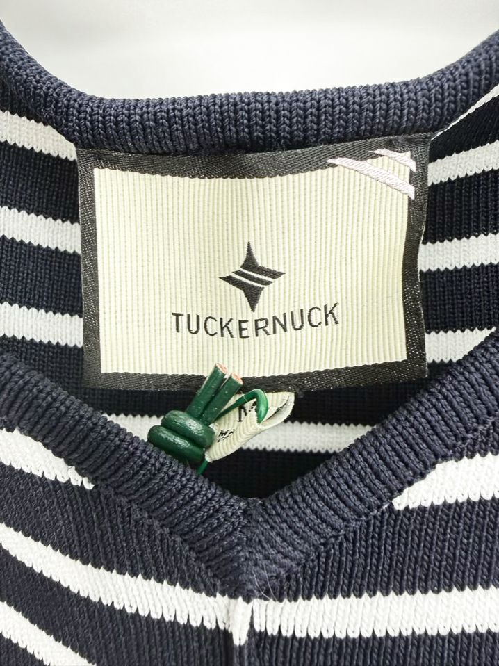 TUCKERNUCK Wmn's Size M Navy Stripe Maxi-Dress NWT