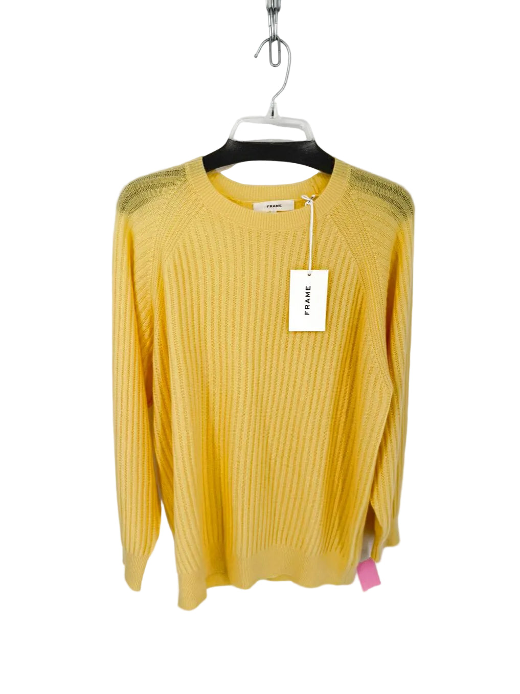 FRAME The Cashmere Sunbeam Wmn's Size S Canary Cashmere Sweater NWT