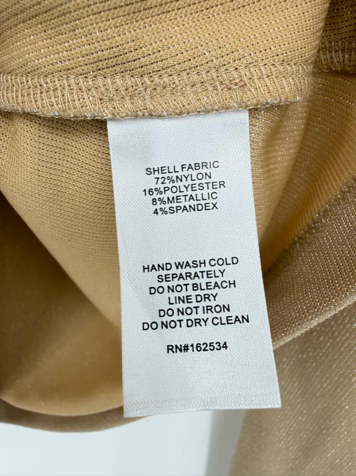 EMILY MCCARTHY Tessa Wmn's Size XS Gold Metallic Turtleneck NWT