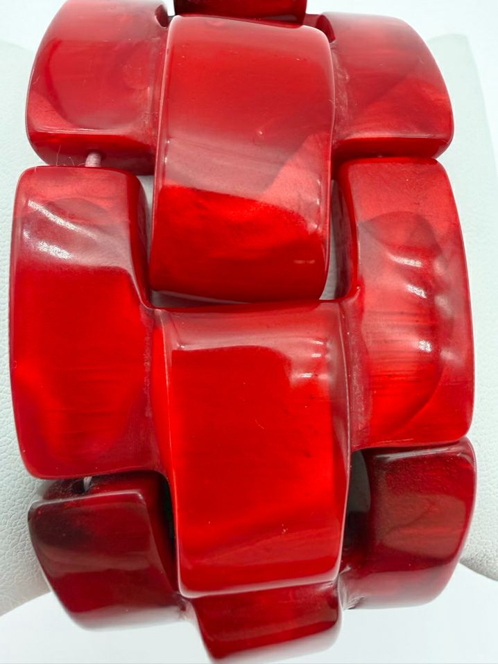 DOMINIQUE DENAIVE Red Resin Bracelet