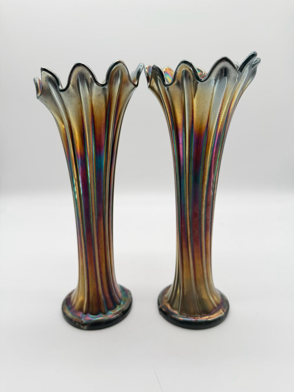 FENTON Amethyst Pair Of Vases