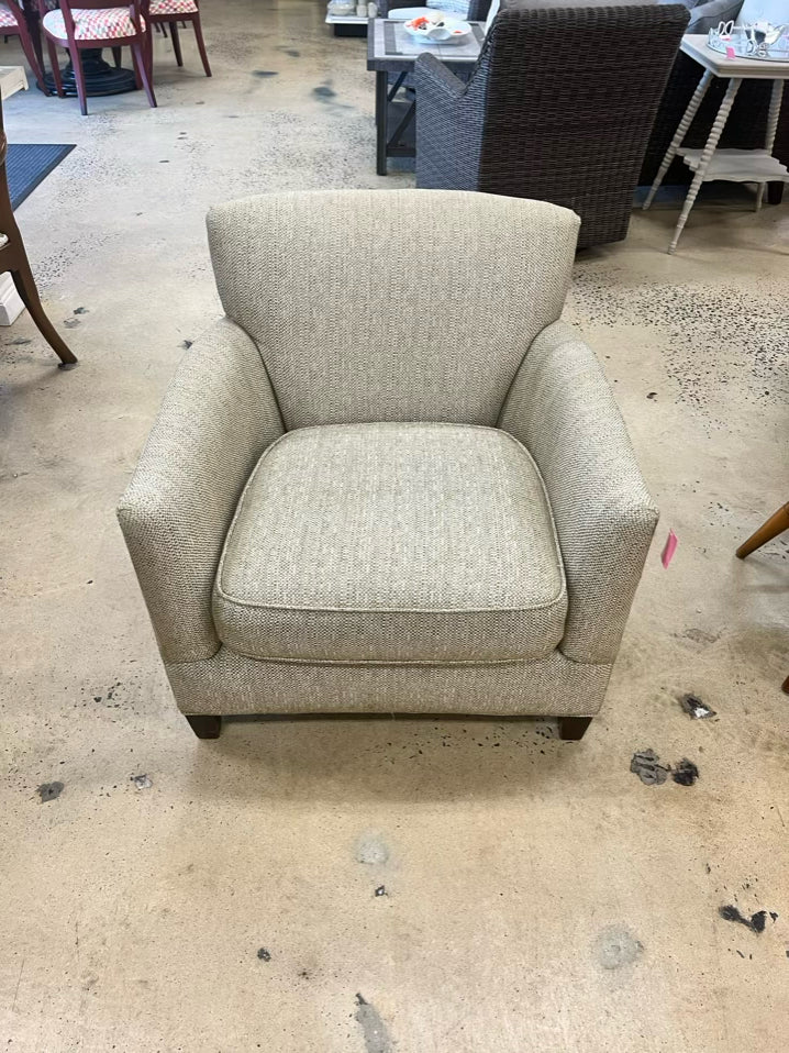 LEE INDUSTRIES CREAM & BLUE Tweed Small Chair