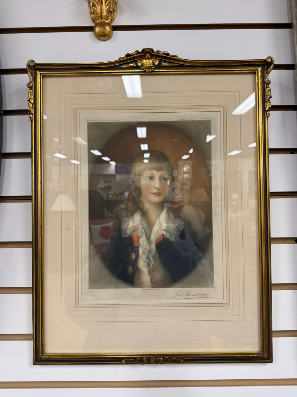 E E MILNER The Duke Of Cambridge Colored Engraving In Gold Tone Frame