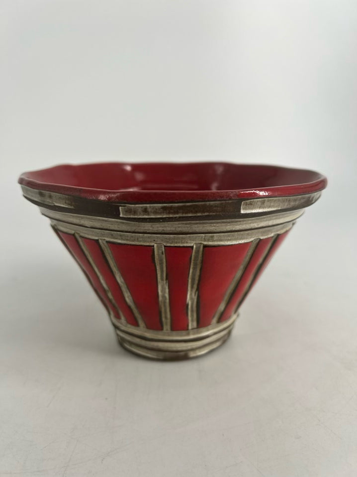 BOYAN Red & Tan Small Pottery Bowl