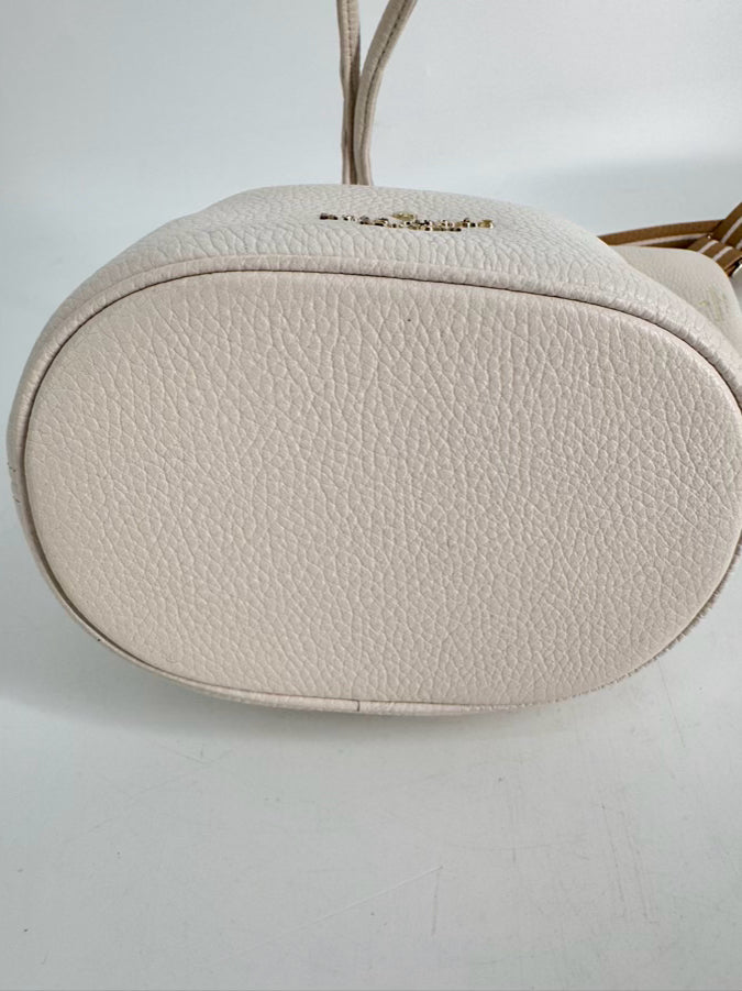 KATE SPADE Cream Leather Bucket Bag w/ Coin Purse