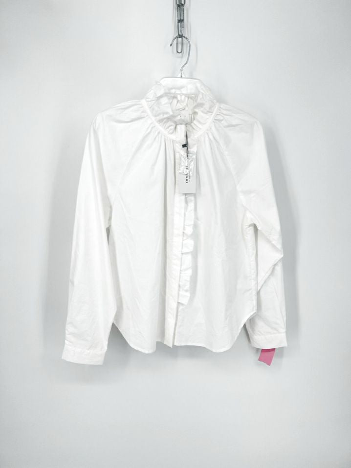 SUNDAYS by WEARESUNDAYS Size M White Ruffle Detail Blouse NWT