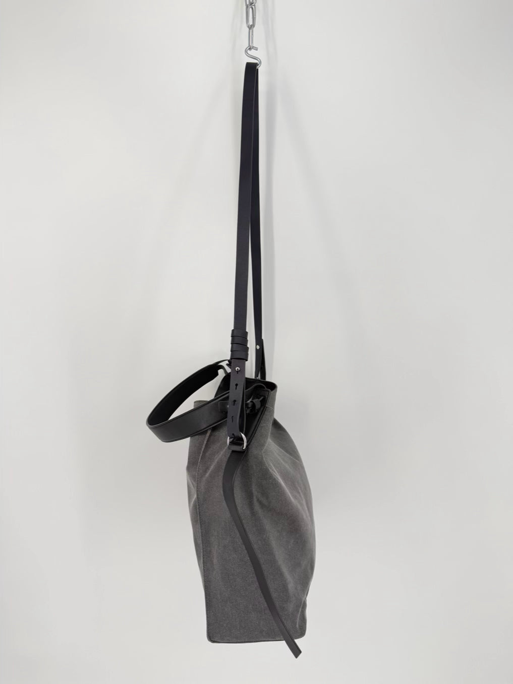 ALLSAINTS Gray Leather Tote Bag